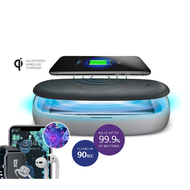 VieOli OLID1083 UV-C Light Sanitizing Qi-Certified Wireless Phone Charging Kit