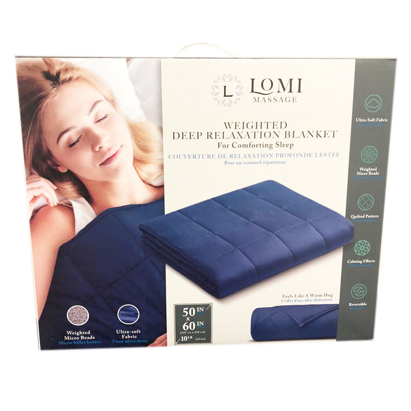 Lomi 10Lbs Weighted Blanket 50" x60"- Blue