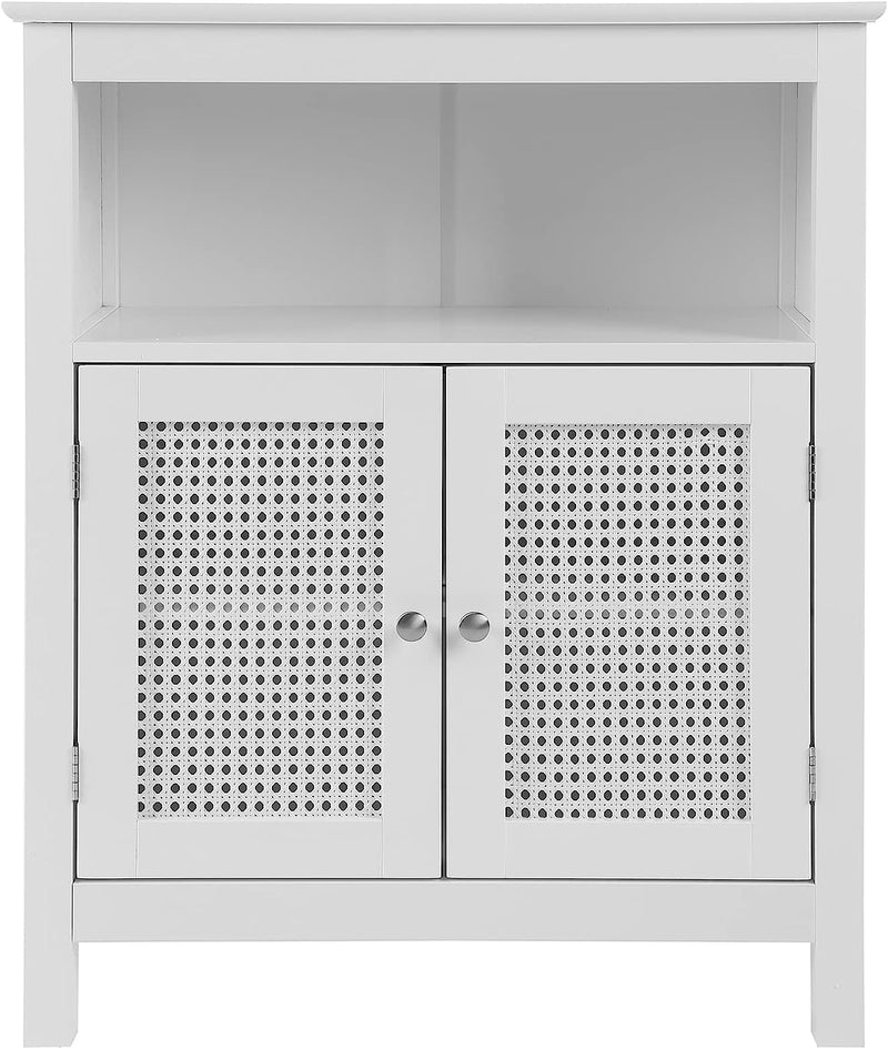 Home Bi Double Door Bathroom Cabinet with Adjustable Shelf (White)