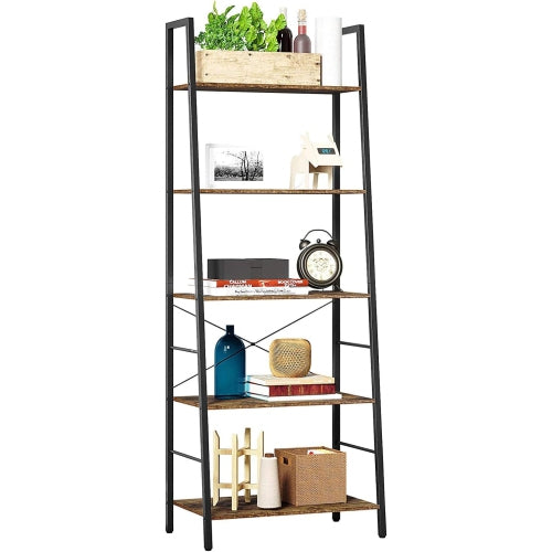 Homefort 5-Tier Vintage Ladder with Metal Shelves
