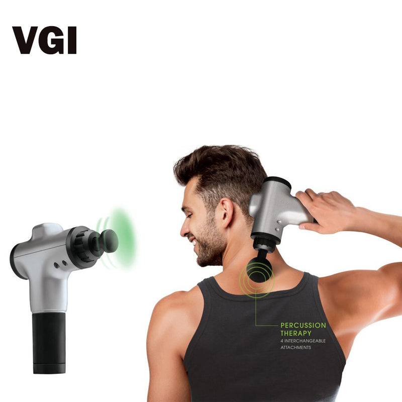VGI Deep Tissue Percussion Muscle Massage Gun - 6 Speed Levels & 4 Interchangeable Massage Heads