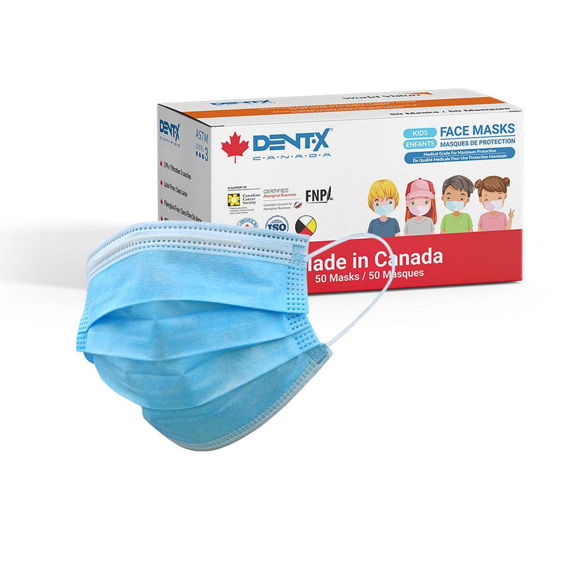Dent-X ASTM Level 3 Medical Mask - Pediatric (50piece/box) (Made in Canada) (Blue)