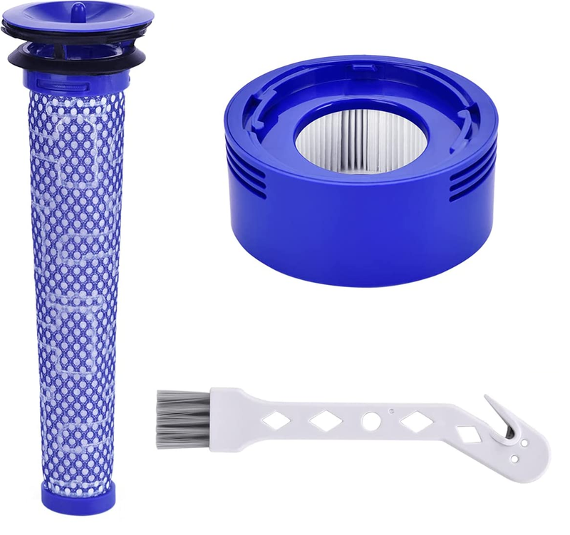 VGI Filter Replacement for Dyson V8 Stick Vacuum (1 Post-Filter, 1 Pre-Filter, 1 Brush)