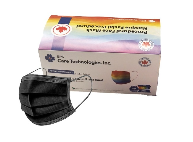 EPS ASTM Level 3 Procedure Mask - Pediatric (50piece/box) (Made in Canada) (Black)